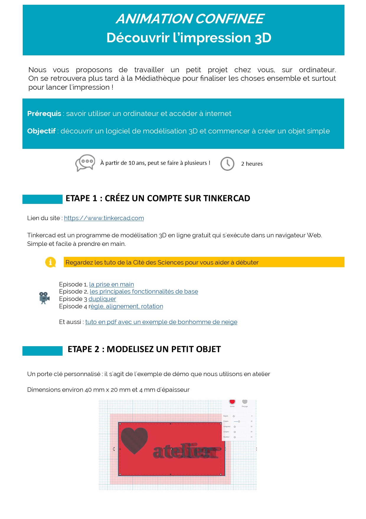 fiche tuto impression 3d confinee